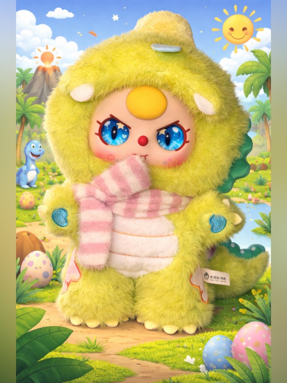 BB3 Sweet Dreams Cute Green Plush Dino Costume Doll special liquid glitter eyes!